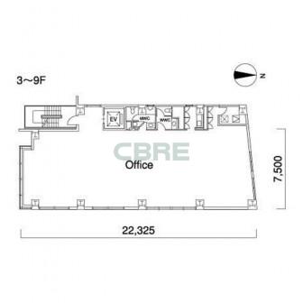 3階〜9階 平面図