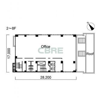 2階〜8階 平面図