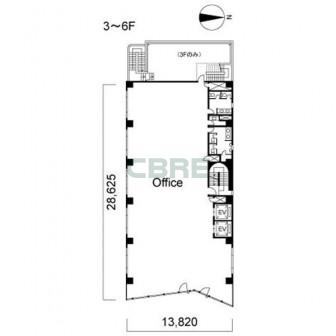 3階〜6階 平面図