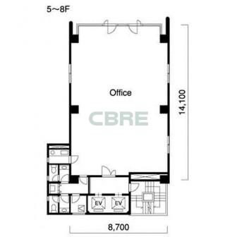 5階〜8階 平面図