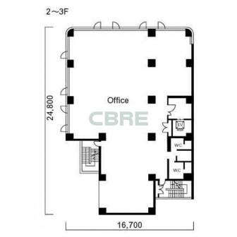 2階〜3階 平面図