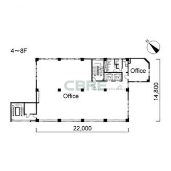 4階〜8階 平面図