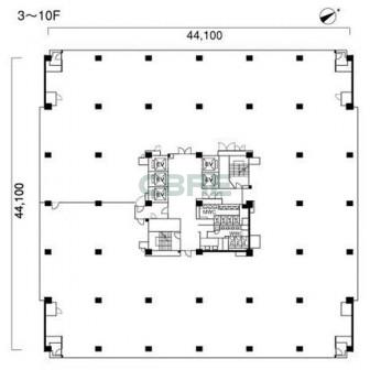 3階〜10階 平面図