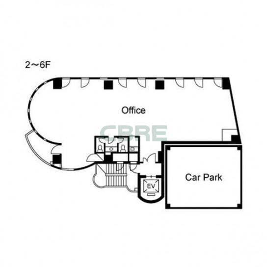 2階〜6階 平面図