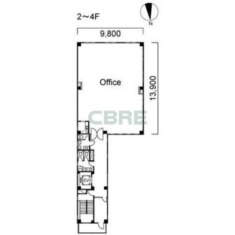 2階〜4階 平面図