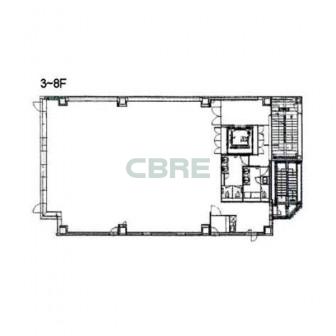 3階〜8階 平面図
