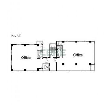 2階〜6階 平面図