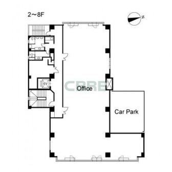 2階〜8階 平面図