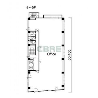 4階〜9階 平面図