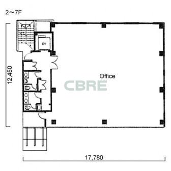 2階〜7階 平面図