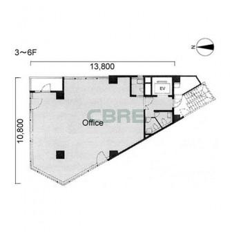 3階〜6階 平面図