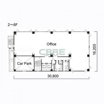 2階〜6階 平面図