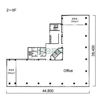 2階〜5階 平面図