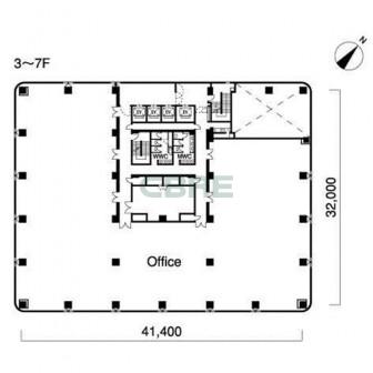 3階〜7階 平面図