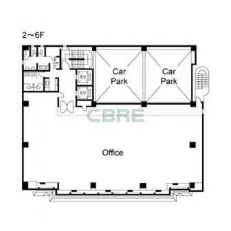 2階〜6階 平面図