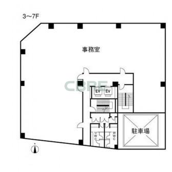 3階〜7階 平面図