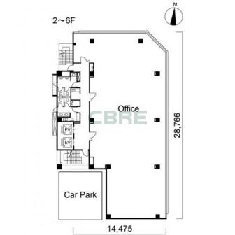 2階〜6階 平面図