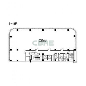 3階〜8階 平面図