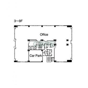 3階〜9階 平面図