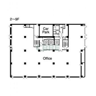2階〜9階 平面図