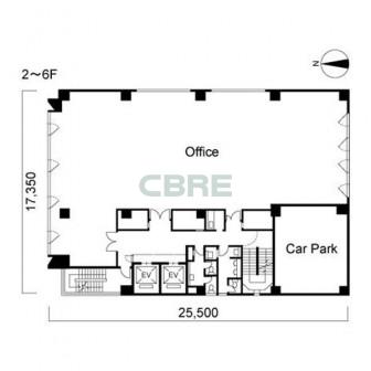 2階〜6階 平面図