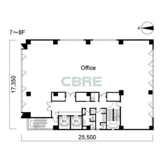 7階〜8階 平面図