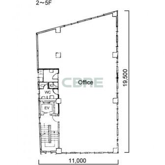 2階〜5階 平面図