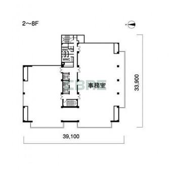 2階〜8階 平面図