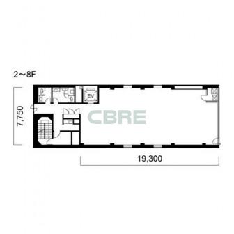 2階〜8階 平面図