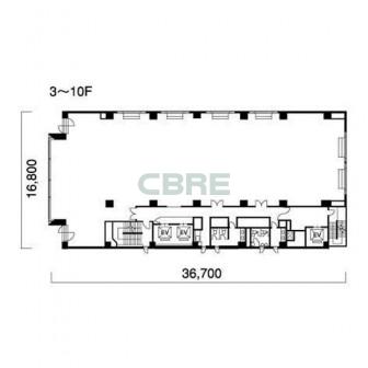 3階〜10階 平面図