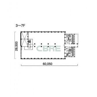 3階〜7階 平面図