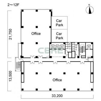 2階〜12階 平面図