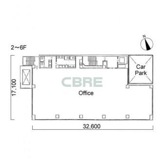 2階〜6階 平面図