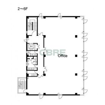 2階〜6階 平面図
