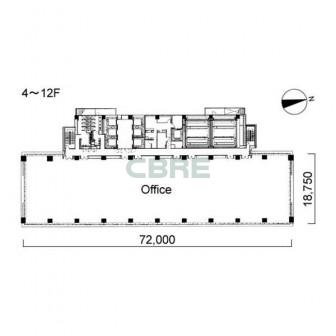 4階〜12階 平面図