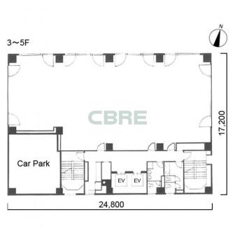 3階〜5階 平面図