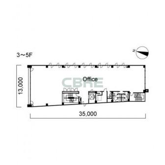 3階〜5階 平面図