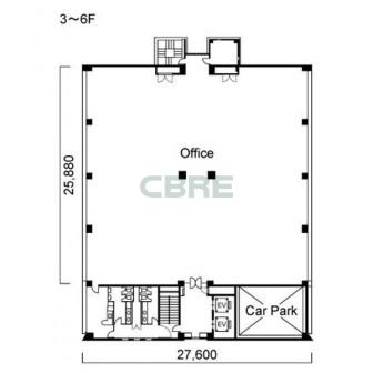 3階〜6階 平面図