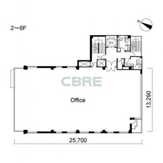 2階〜6階 平面図