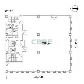 2階〜5階 平面図