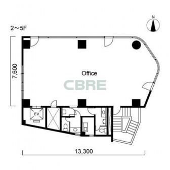 2階〜5階 平面図