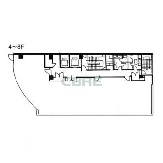 4階〜8階 平面図