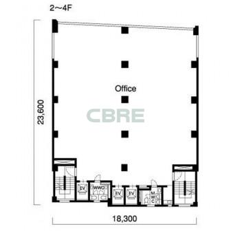 2階〜4階 平面図