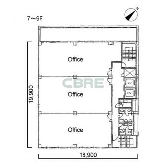 7階〜9階 平面図