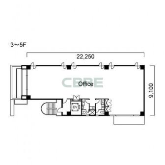 3階〜5階 平面図