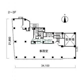 2階〜3階 平面図