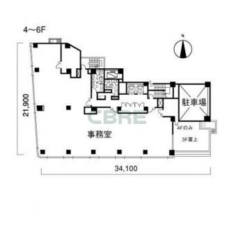 4階〜6階 平面図