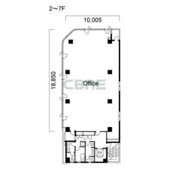 2階〜7階 平面図