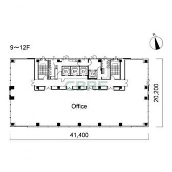 9階〜12階 平面図