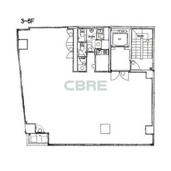3階〜6階 平面図